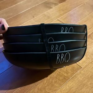 NWT Rae Dunn BBQ Set of 4 Dinner Bowls in Black RARE